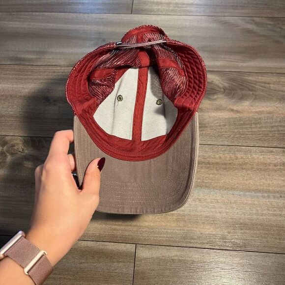 The North Face Logo Grey/ Maroon Trucker Hat Cap - Picture 5 of 5